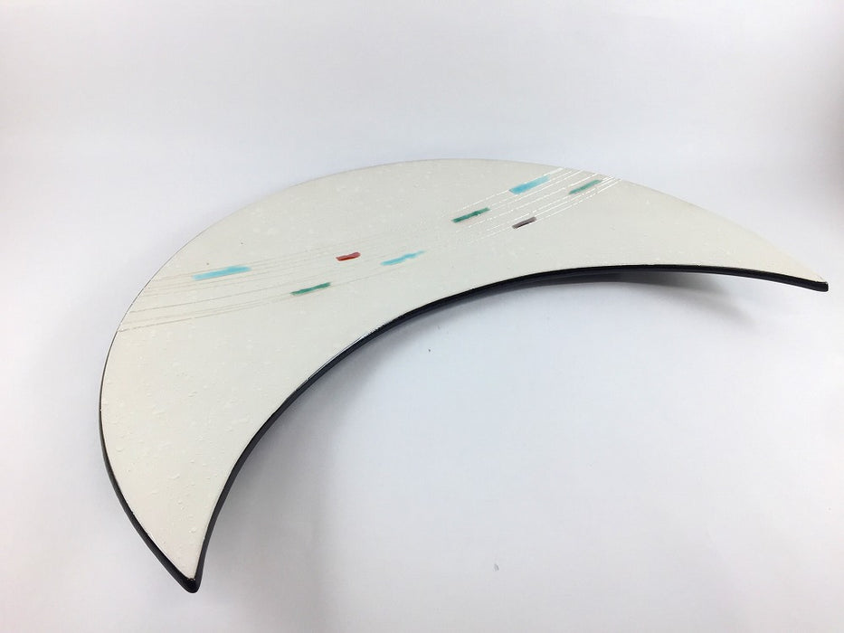 【SALE】パール琴三日月皿　26.5cm　有田焼【訳あり】