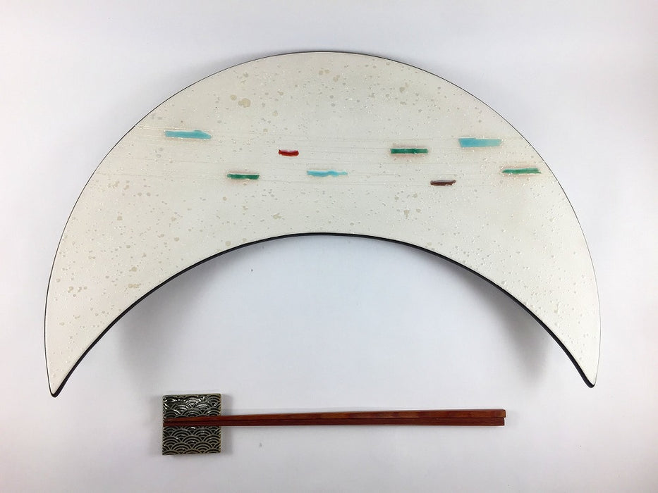 【SALE】パール琴三日月皿　26.5cm　有田焼【訳あり】