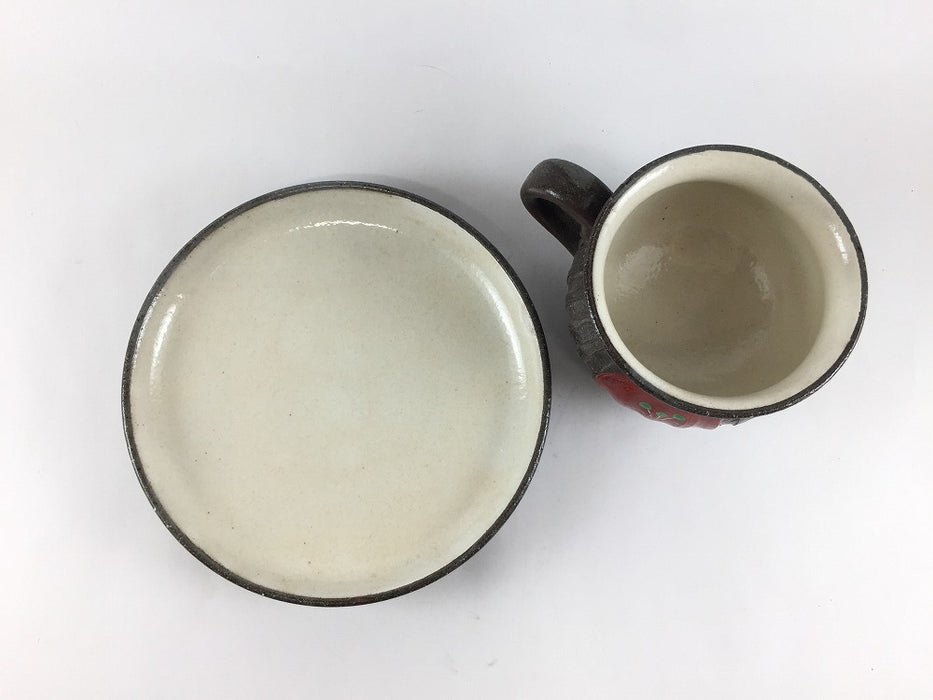 【SALE】丸コーヒーCS　黒土赤丸かぶ　200cc　波佐見焼【訳あり】