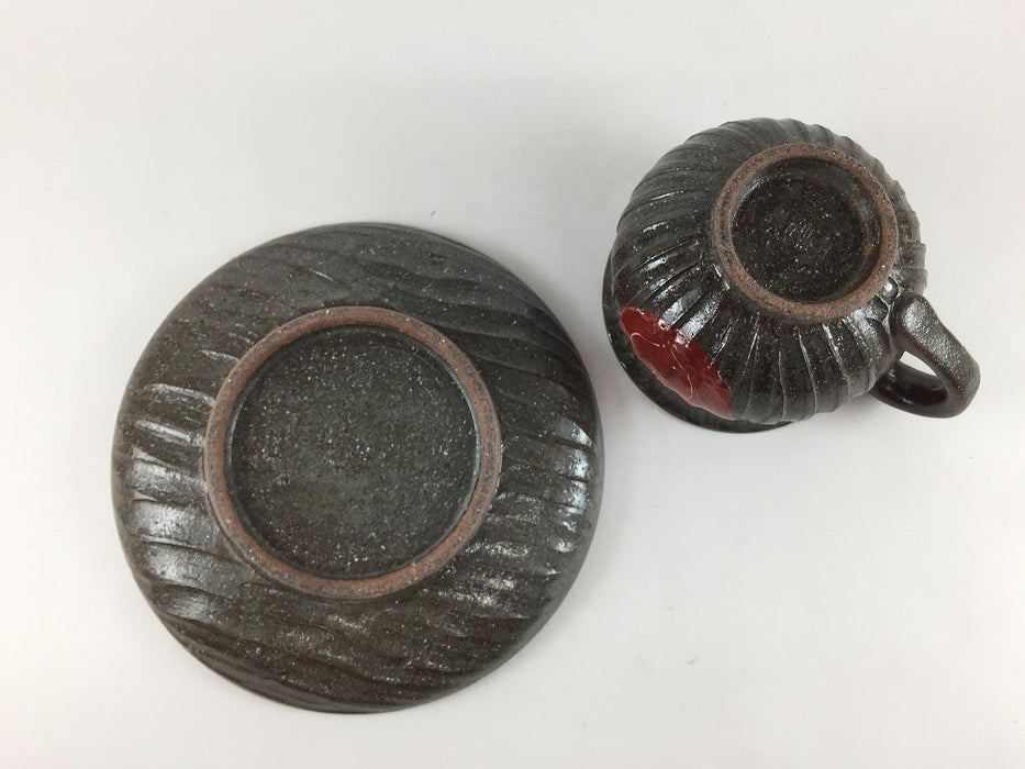 【SALE】丸コーヒーCS　黒土赤丸かぶ　200cc　波佐見焼【訳あり】