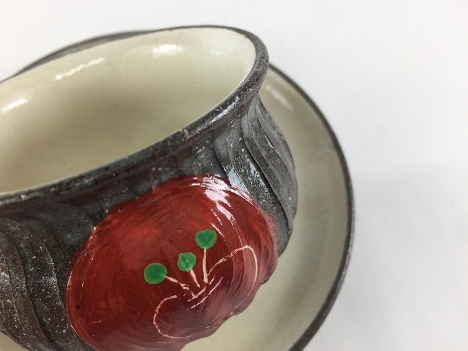 【SALE】丸コーヒーCS　黒土赤丸かぶ　200cc　波佐見焼【訳あり】