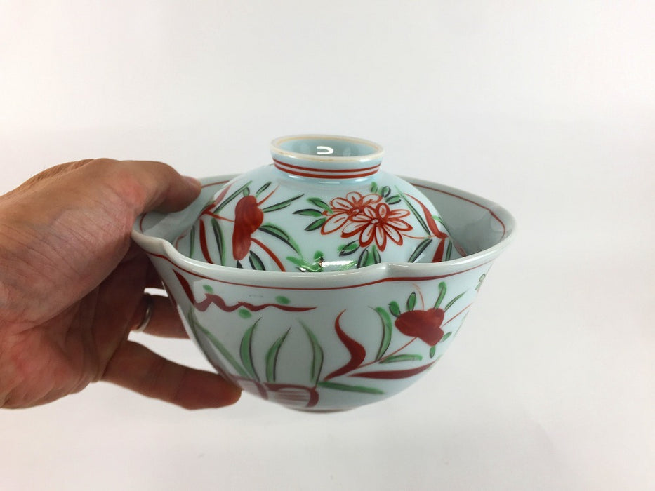 【SALE】16cm蓋付花丼.万歴　有田焼(j.R)【訳あり】