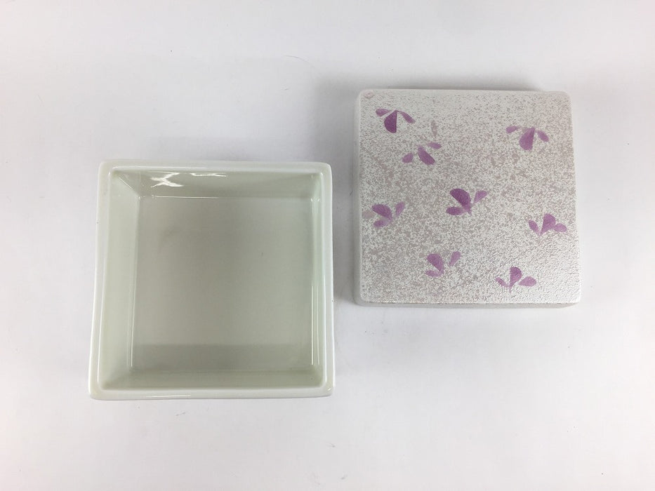 【SALE】ラスター舞花角蓋物　小　11.5cm　有田焼【訳あり】