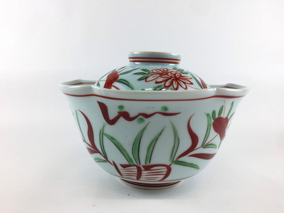 【SALE】16cm蓋付花丼.万歴　有田焼(j.R)【訳あり】