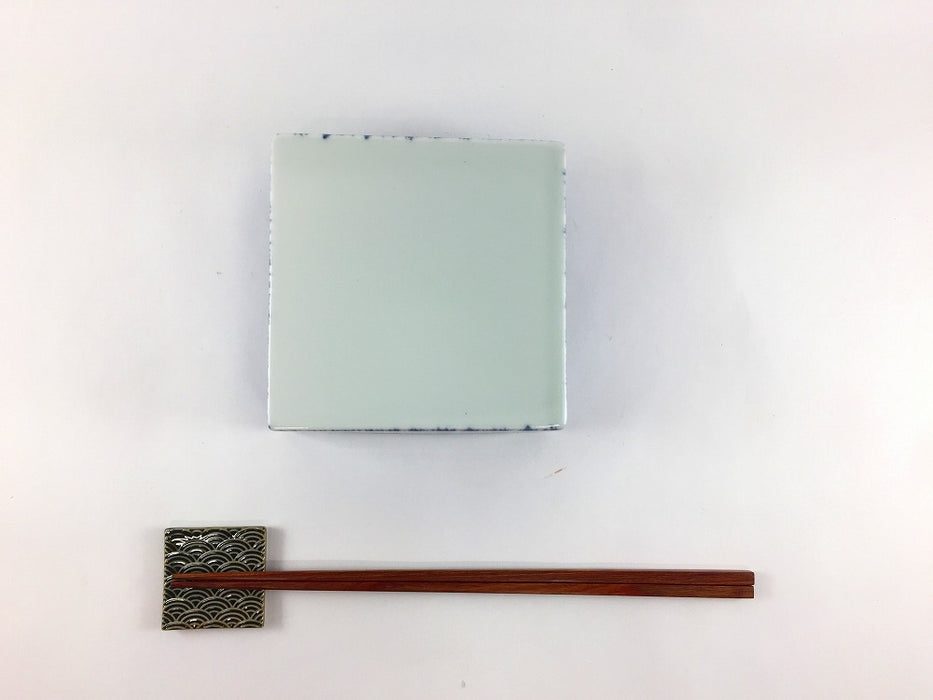 【SALE】立ゴス刷毛(外)　四足高角皿　11cm　有田焼【訳あり】