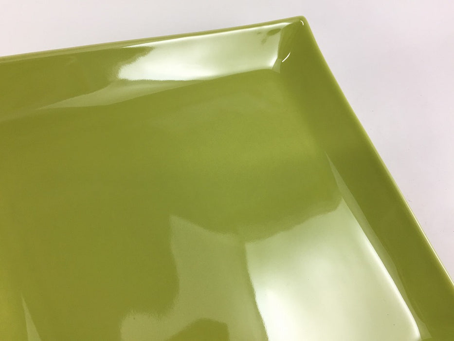 【SALE】22角皿　緑　22cm　有田焼【訳あり】