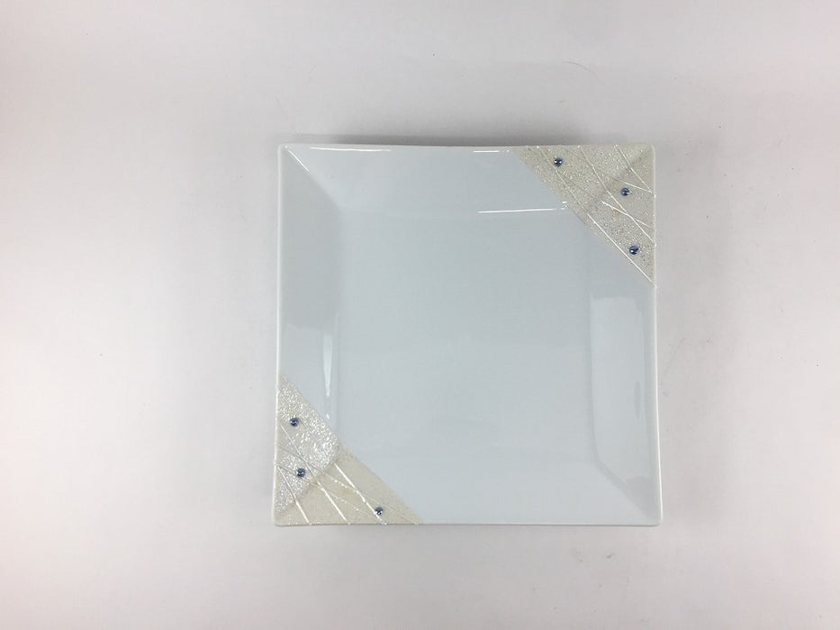 【SALE】165角皿　光彩青点　16.5cm　有田焼【訳あり】