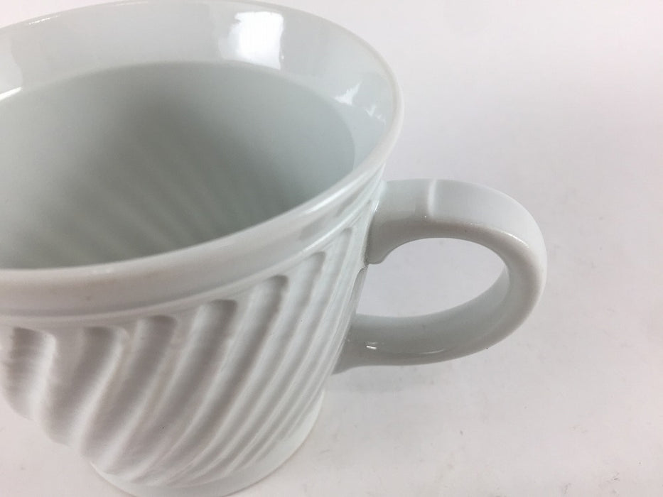 【SALE】白磁一刻彫マグカップ(A/B)　300cc　波佐見焼【訳あり】