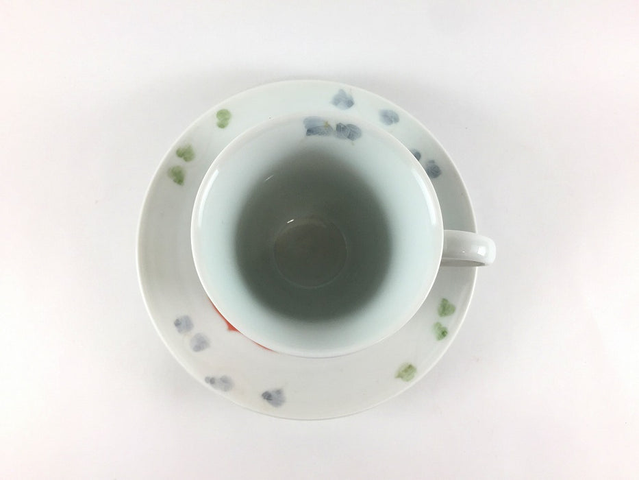 【SALE】マグ珈琲碗皿　赤ばら彩　200cc　有田焼(j.R)【訳あり】