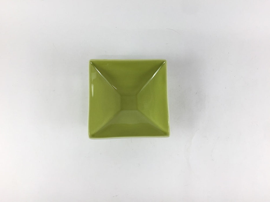 【SALE】豆角鉢　黄緑　8cm　有田焼【訳あり】
