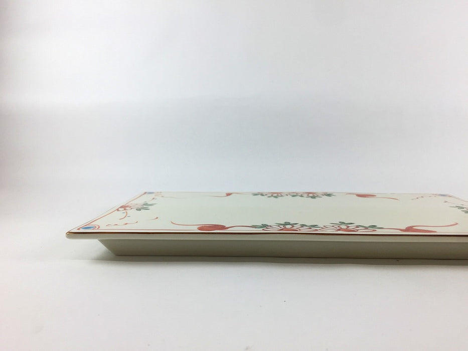 菊万歴　24cm長角皿　三川内焼(j.R)