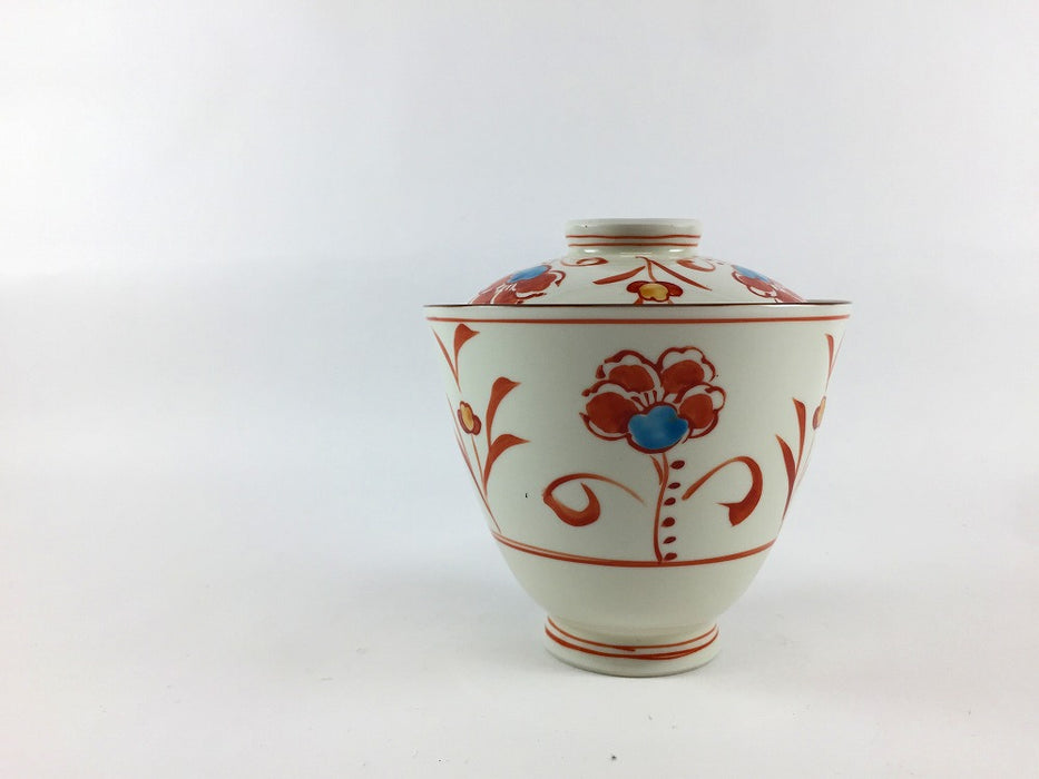 青花万歴　朝顔型蓋物　9.5cm　三川内焼(j.R)