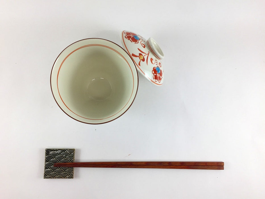 青花万歴　朝顔型蓋物　9.5cm　三川内焼(j.R)