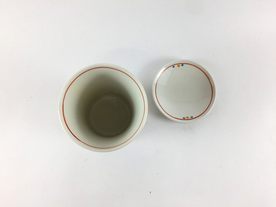 青花万歴　フタ付コップ　6cm/100cc　三川内焼(j.R)