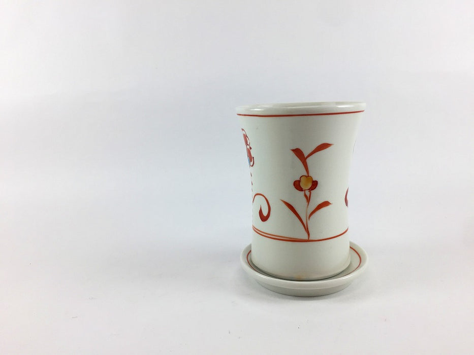 青花万歴　フタ付コップ　6cm/100cc　三川内焼(j.R)