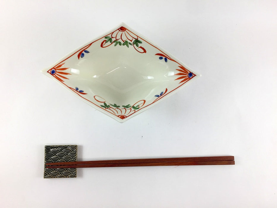 菊万歴　のし型小丼　18cm　三川内焼(j.R)