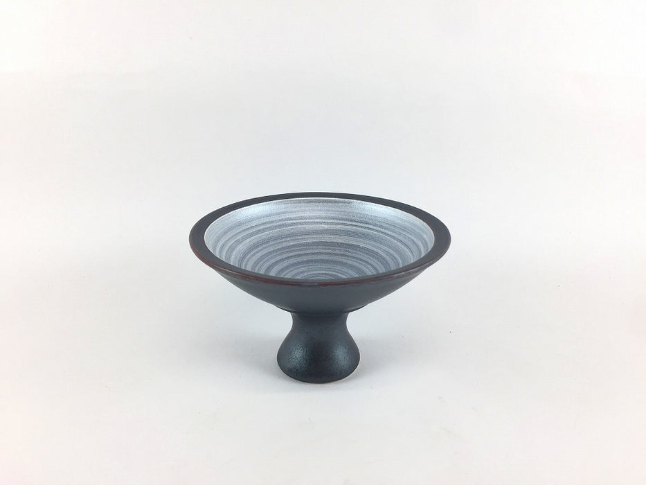 銀錆雲銀巻　高台珍味　9cm　三川内焼(j.R)