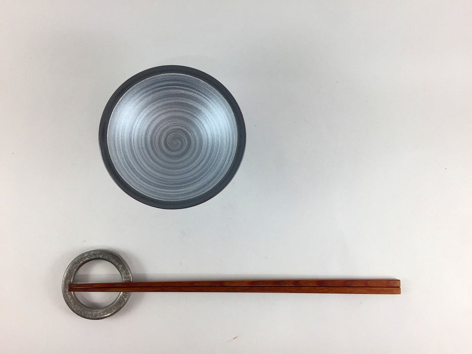 銀錆雲銀巻　高台珍味　9cm　三川内焼(j.R)