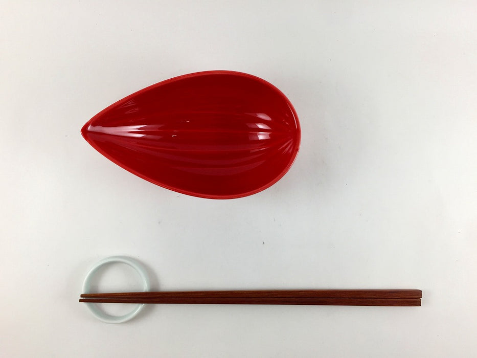 【1個価格】笹小鉢　(白磁/赤/緑/青磁/黄)　14cm　波佐見焼 (j.R)