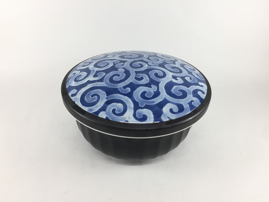 【SALE】1.5合おひつ　藍唐草　箱入(1000cc)　17.5cm　波佐見焼【訳あり】