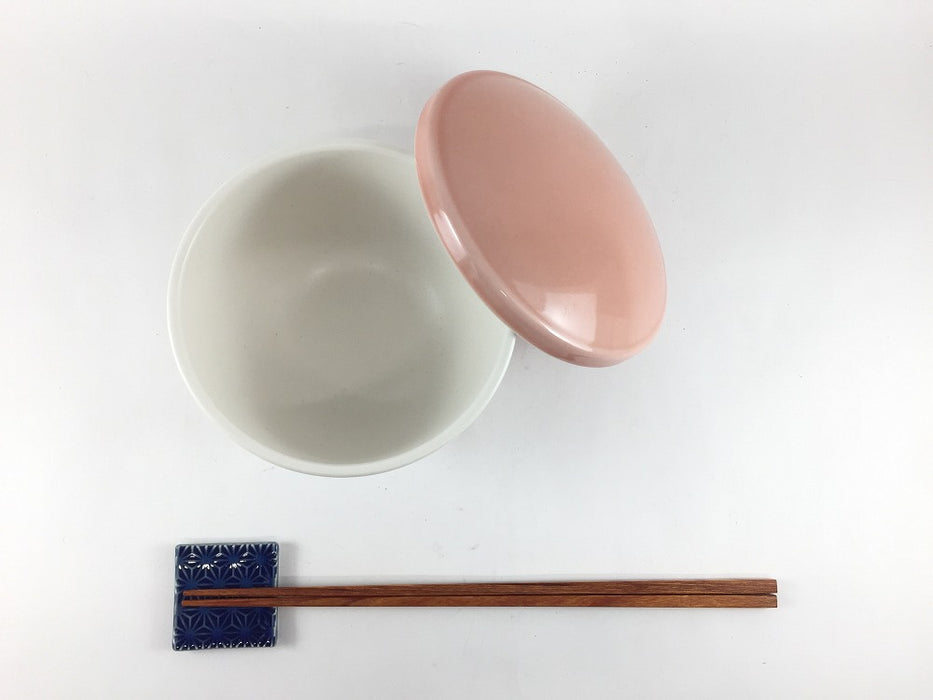 【SALE】一膳おひつ　ピンク　箱入(400cc)　12.5cm　波佐見焼【訳あり】
