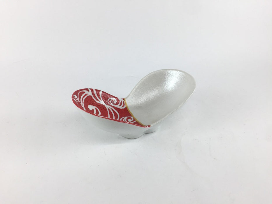 【SALE】双葉小鉢　赤銀流水　11cm　有田焼【訳あり】