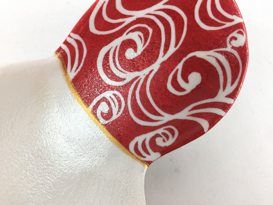【SALE】双葉小鉢　赤銀流水　11cm　有田焼【訳あり】
