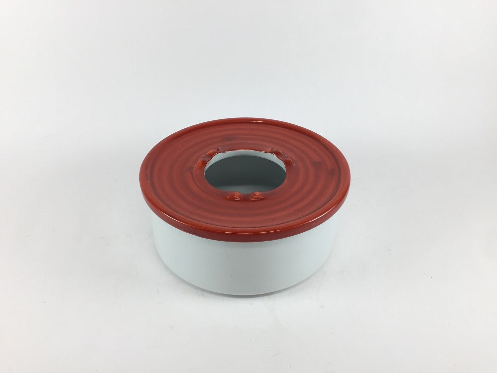 SALE】蓋赤灰皿(中) 12.5cm 有田焼【訳あり】 — 佐賀有田 ギャラリーつじ信