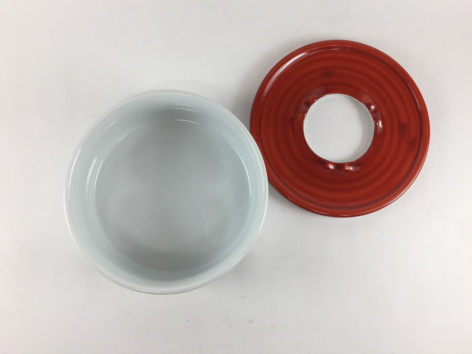 【SALE】蓋赤灰皿(中)　12.5cm　有田焼【訳あり】