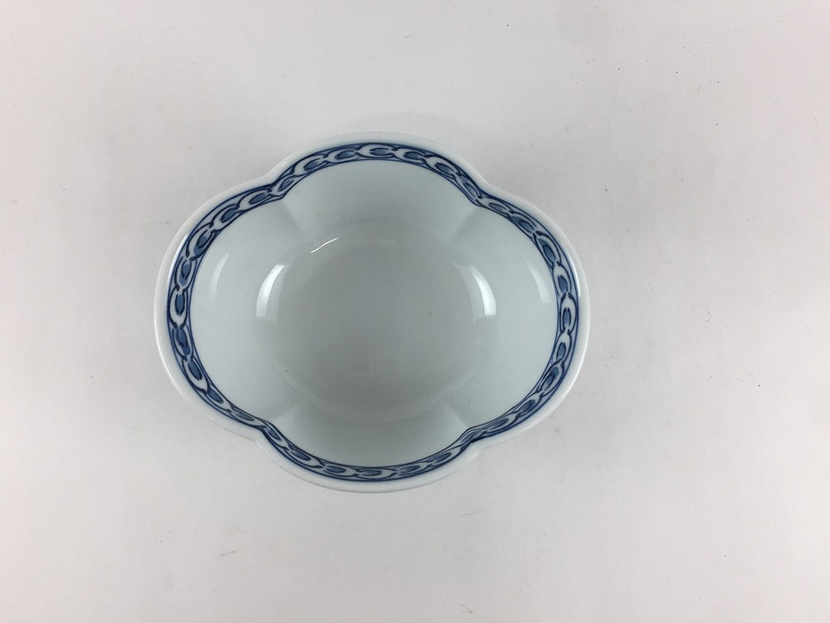 【SALE】染錦グリーン黄花鳥木甲中付　11.5cm　有田焼【訳あり】