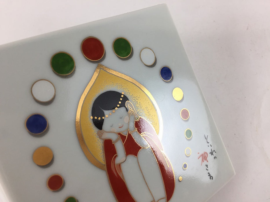 【SALE】プレート(といれの神さま)　10cm　有田焼【訳あり】