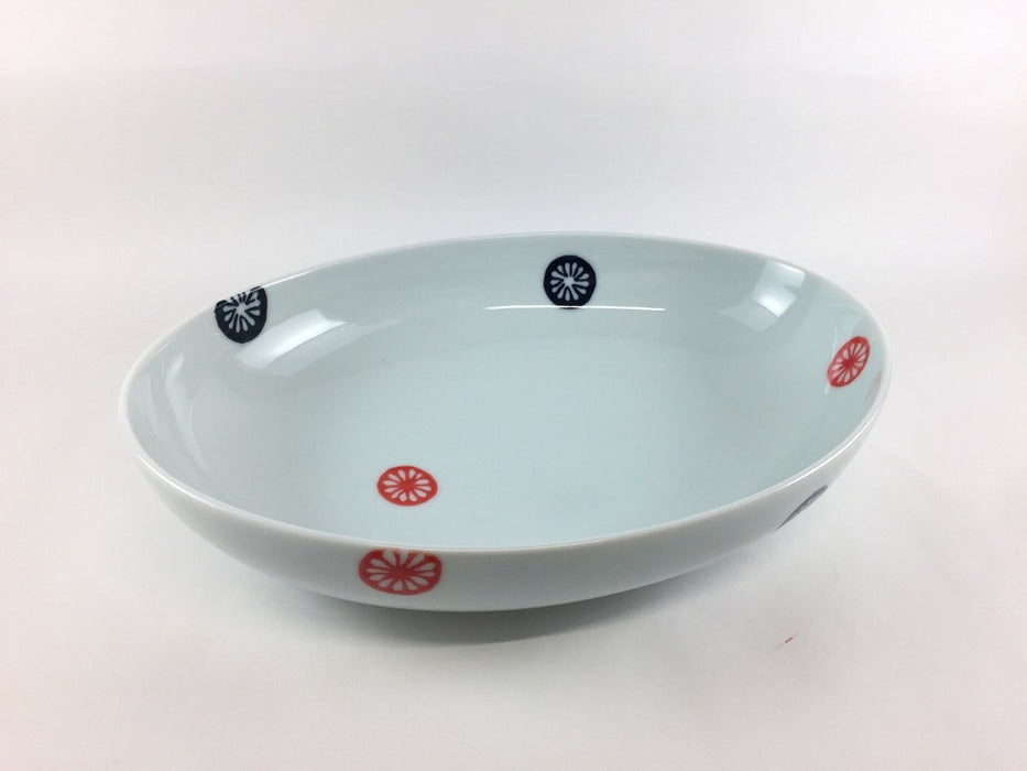 【SALE】カレーパスタ皿　オレンジ柄2色　26cm　波佐見焼【訳あり】