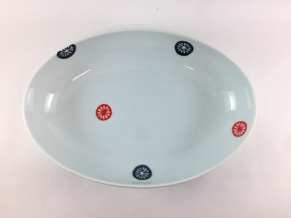 【SALE】カレーパスタ皿　オレンジ柄2色　26cm　波佐見焼【訳あり】