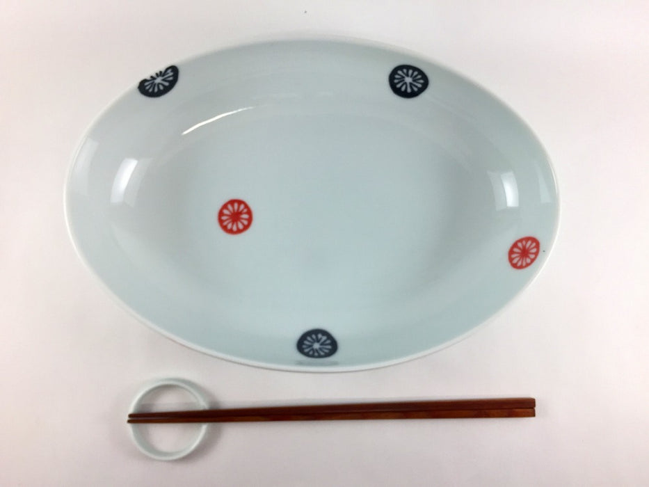 【SALE】カレーパスタ皿　オレンジ柄2色　26cm　波佐見焼【訳あり】