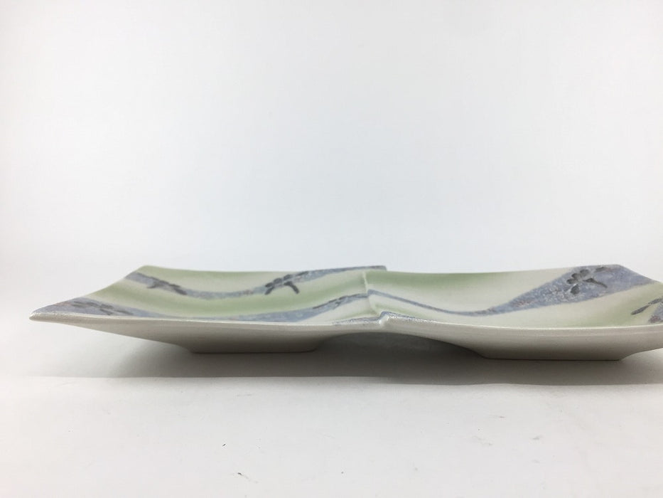 【SALE】錦緑花白夜正角あわせ皿　26cm　有田焼【訳あり】