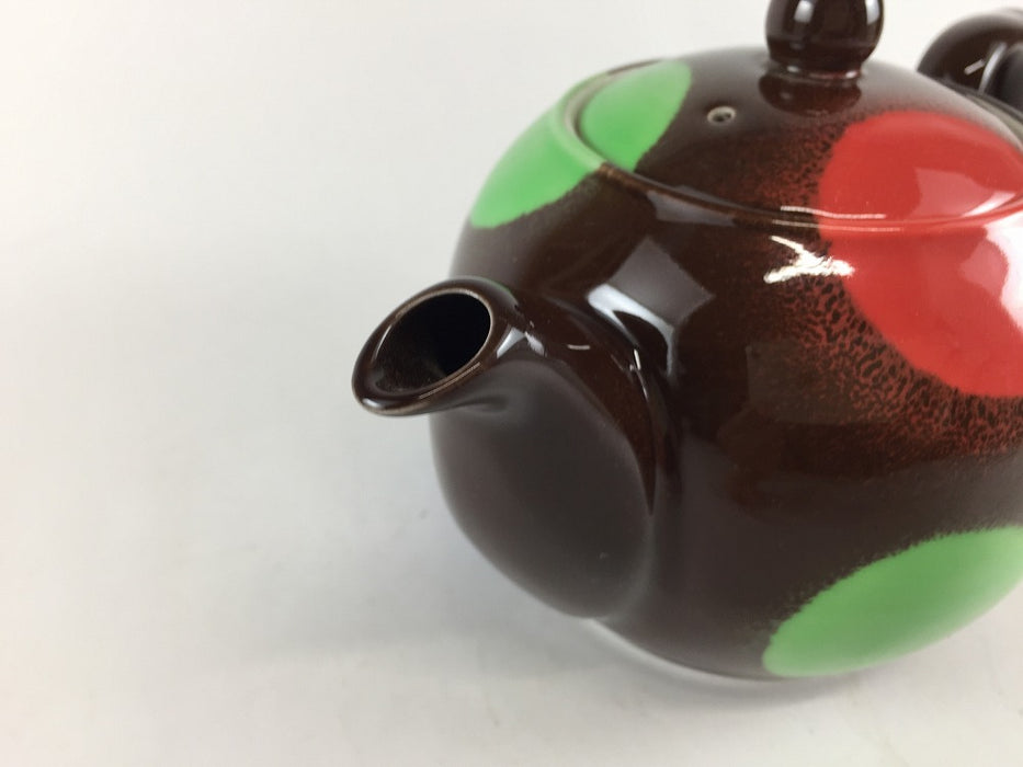 【SALE】チョコマーブル丸ポット(580cc)　黒　18cm　有田焼【訳あり】