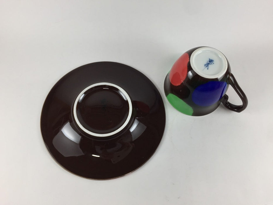 【SALE】チョコマーブル珈琲碗皿　200cc　有田焼【訳あり】