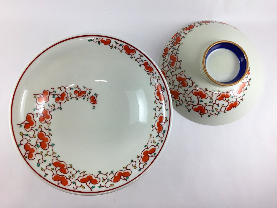 【SALE】花唐草7寸骨むし　(濃い柄)　21cm　有田焼【訳あり】