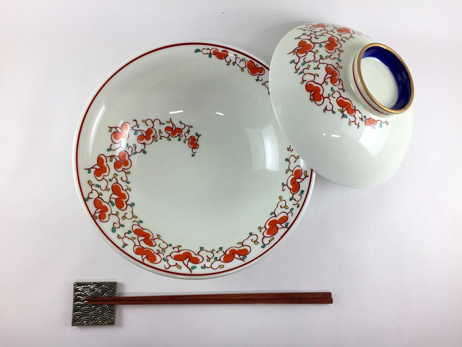 【SALE】花唐草7寸骨むし　(濃い柄)　21cm　有田焼【訳あり】