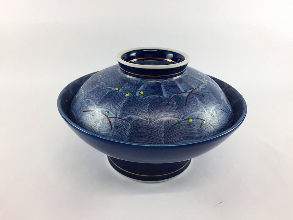 【SALE】160高平蓋　ルリ銀ムサシノ　16cm　有田焼【訳あり】