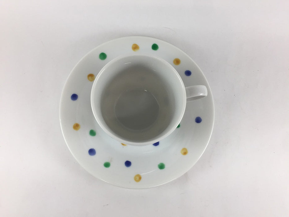 【SALE】水玉コーヒー碗皿　200cc　有田焼【訳あり】