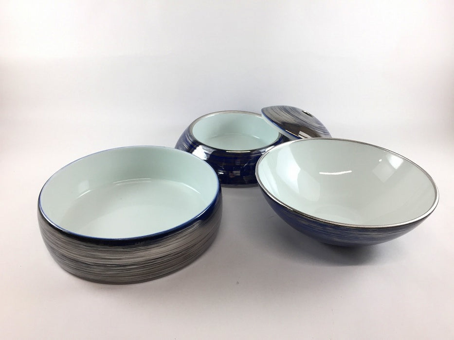 【SALE】玉重　藍銀刷毛　16cm　有田焼【訳あり】