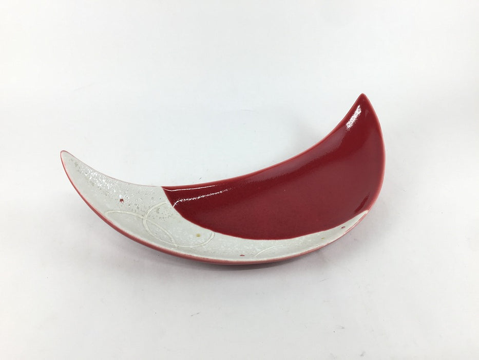 【SALE】M三日月皿(辰砂光彩)　23cm　有田焼【訳あり】