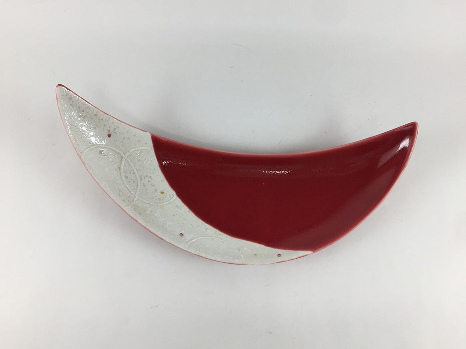【SALE】M三日月皿(辰砂光彩)　23cm　有田焼【訳あり】