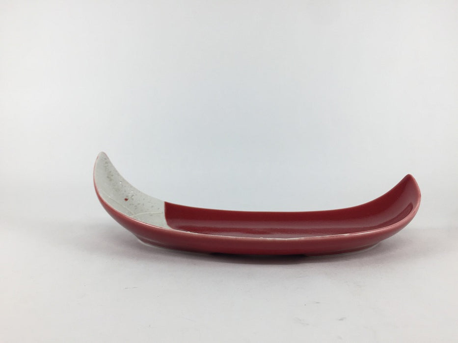 【SALE】M三日月皿(辰砂光彩)　23cm　有田焼【訳あり】