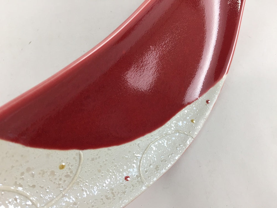 【SALE】M三日月皿(辰砂光彩)　23cm　有田焼【訳あり】