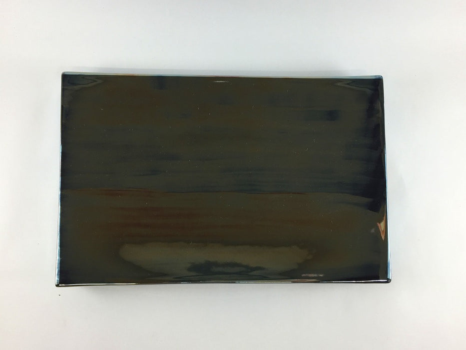 【SALE】黒釉ラスター　長角台皿(A/B/C/D/E)　25cm　有田焼【訳あり】