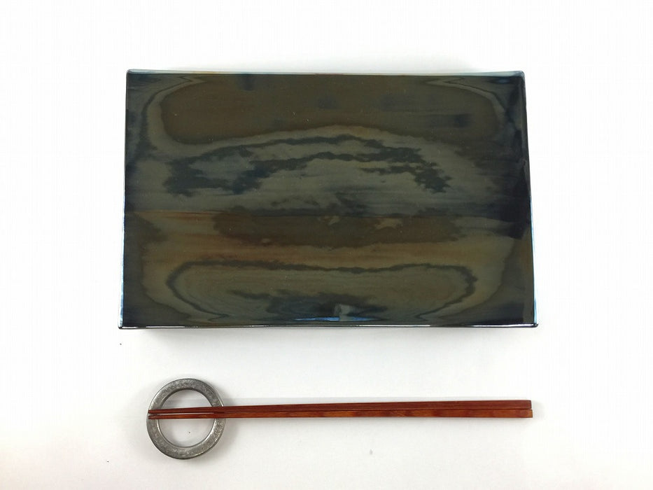 【SALE】黒釉ラスター　長角台皿(A/B/C/D/E)　25cm　有田焼【訳あり】