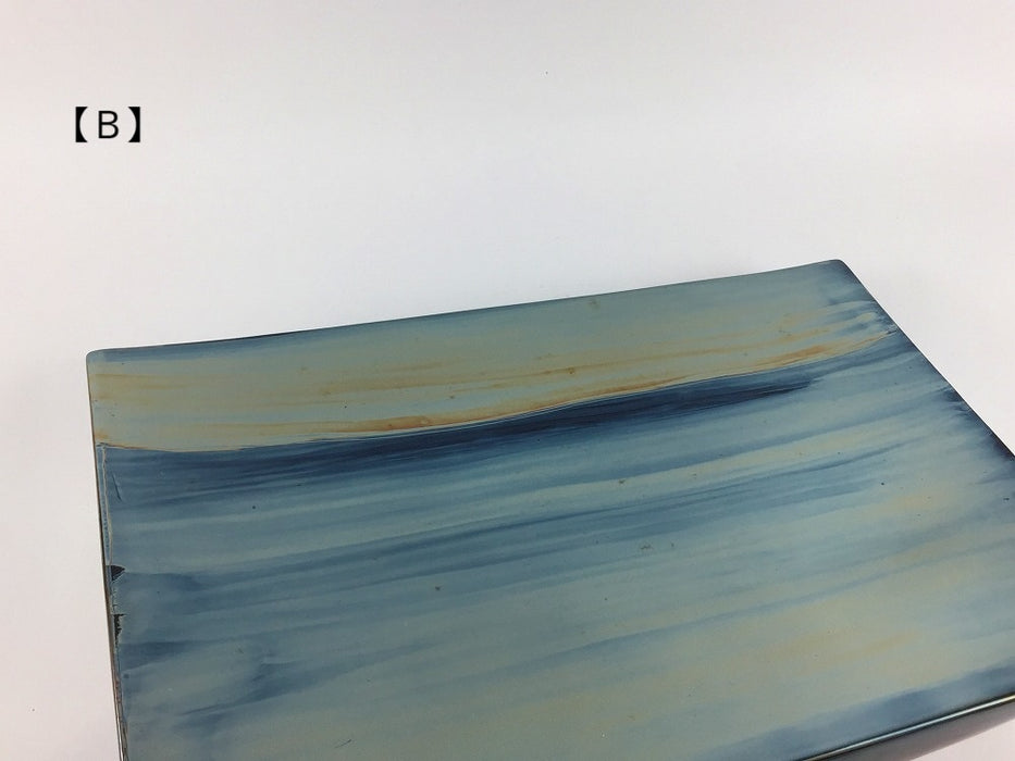 【SALE】黒釉ラスター　長角台皿(A/B/C/D/E)　25cm　有田焼【訳あり】