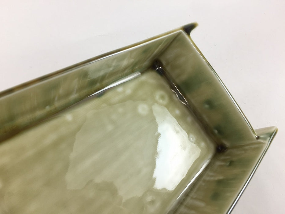 タタラ組長角向付　ビードロ釉　19cm　有田焼福泉窯(j.R)